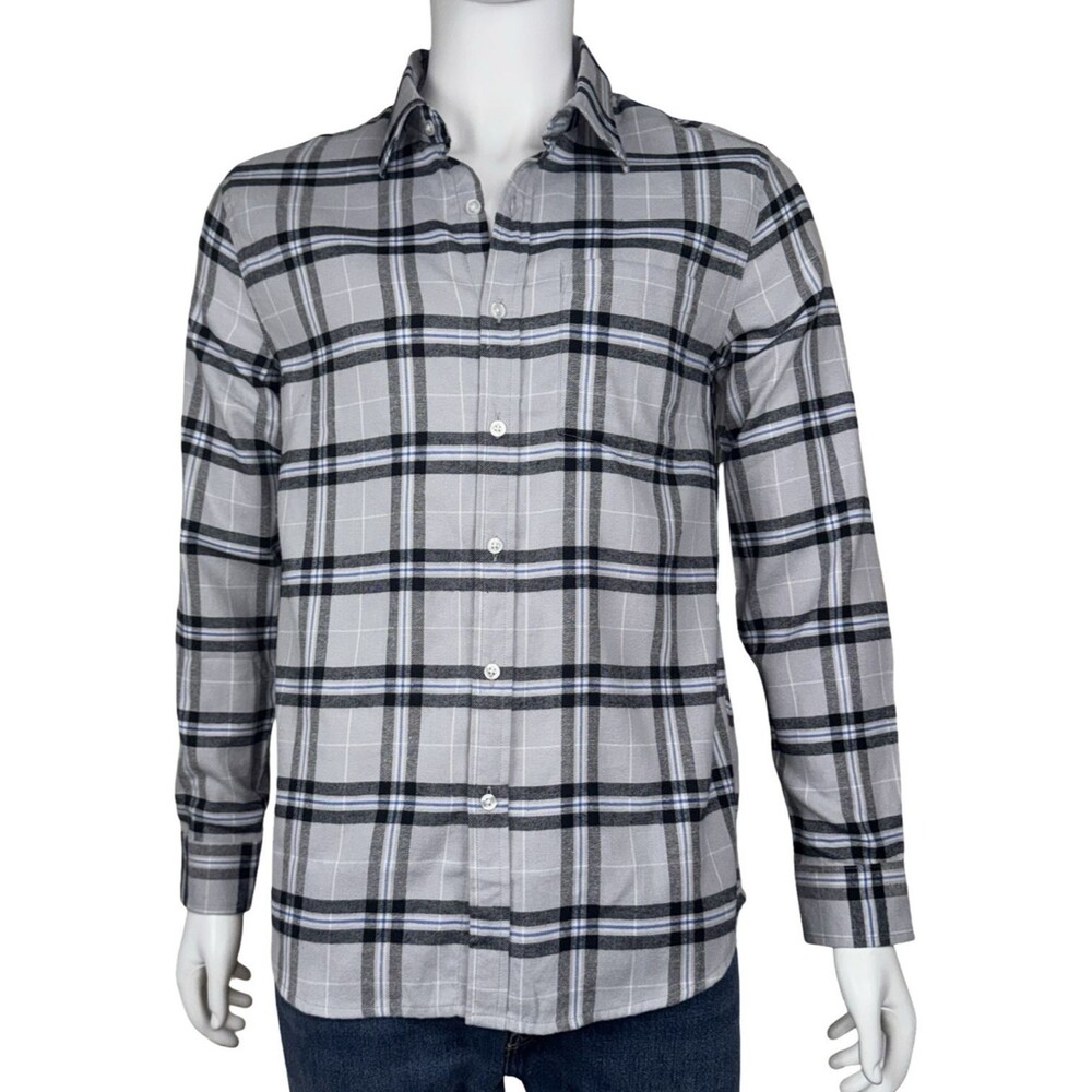 Geoffrey Beene Mens Medium Shirt Flannel Button Down Long Sleeve Blue Plaid New